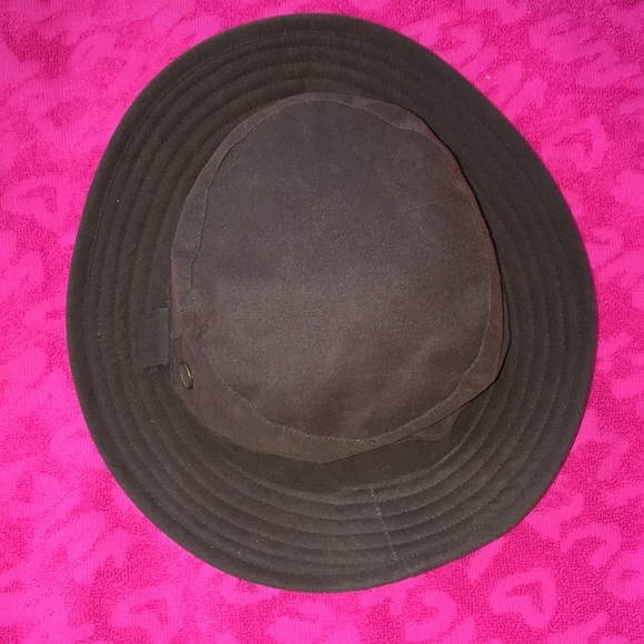 Henschel Hat Co 💯 cotton oil cloth all weather bucket hat rain cap vented USA - Picture 9 of 15